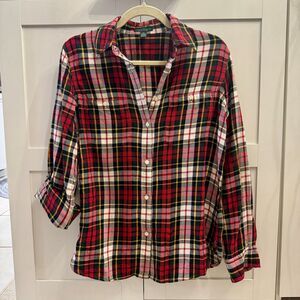 LRL Lauren Jeans Co Ralph Lauren Plaid Button Down, M, 100% Cotton, Quiet Luxury